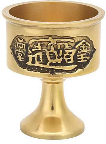 Coppa del Sacrificio Buddista, Rituale Buddista che offre Coppa d'acqua Calice d'oro di Re Artù Decorazione medievale Gotico gotico Scultura per la casa/Decorazione del tempio