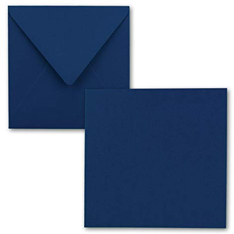 Quadratisches Einzelkarten-Set - 15 x 15 cm - mit Brief-Umschlägen - Nachtblau - 25 Stück - für Grußkarten & mehr - FarbenFroh by GUSTAV NEUSER