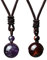 Jovivi - Glücksbringer Halskette Obsidian Tigerauge Amethyst mit Stein und verstellbarer Nylonschnur - Geschenkidee, Edelstein, Amethyst, Perle