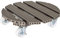 WAGNER Pflanzenroller WPC Ø 38,5 x 11 cm I Blumenroller für Außenbereich + Innenbereich I Kübelroller aus FSC® Wood Plastic Composite, Taupe I 2 Feststeller I Tragkraft 150 kg - 20055601