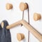 Percha Pared Madera, Gancho Madera De 5 Piezas, Gancho Pared Madera para Colgar Abrigos, Gorros, Bufandas, Chaquetas, Ropa Y Auriculares En El Dormitorio, Sala De Estar, Pasillo - BAOGELA