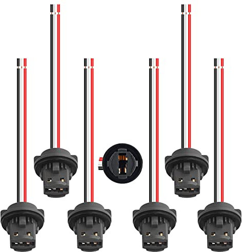 WMYCONGCONG 6 Stück 7443 T20-Sockel, Buchsenadapter für Blinker-/Rückfahr-/Bremslichtbirnen-Sockel (T20 7443 Sockel, grau)