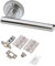 Golden Grace T-Bar Door Handles on Round Rose in Polished Chrome with Hinges and Tubular Latch - 1 Set