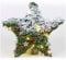 URBNLIVING LED Light Up Christmas Star Decorations, Traditional Wall Ornament with Xmas Design, Battery Operated | Available in 30-40cm (40cm)