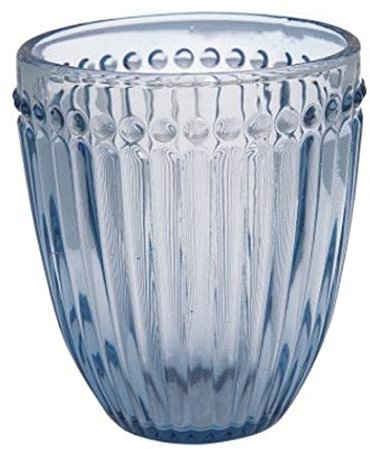 GreenGate Wasser Glas Alice blau Blue Trink Becher Saft Skandi Rillen Gläser Neu