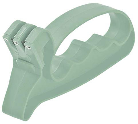 Steuber Fixschliff, Messerschleifer und Scherenschleifer, grün, Schleifstein-Ersatz für Messerklingen, ergonomischer Kunststoffgriff