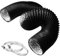 4 Inch 5FT Air Duct,Insulation Aluminum Clothing Dryer Hose,Black PVC Lightproof Vent Hose for Fan Filter and Grow Tent, 2 Clamps Include