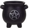 Pot de fleurs en terre cuite avec motif de chaudron de sorcière et pentagramme