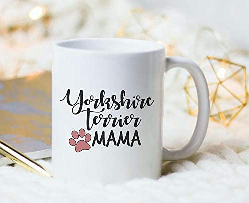 NA Taza de Yorkshire Terrier Yorkshire Terrier Mama Funny Coffee tee Cup Novedad Regalo Cerámica Blanca 11 oz