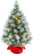 Yaheetech 2ft Prelit Frosted Tabletop Mini Artificial Christmas Tree Snow Flocked Xmas Holiday Decorations for Home/Office 1Pack