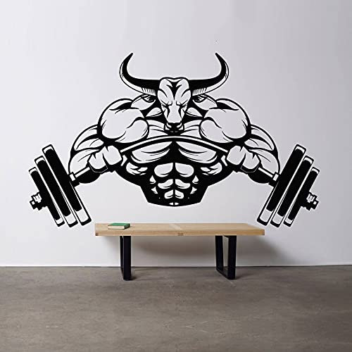 Bull Fitness Club Autocollant en vinyle avec logo de club de sport pour entraînement musculaire 190 x 114 cm
