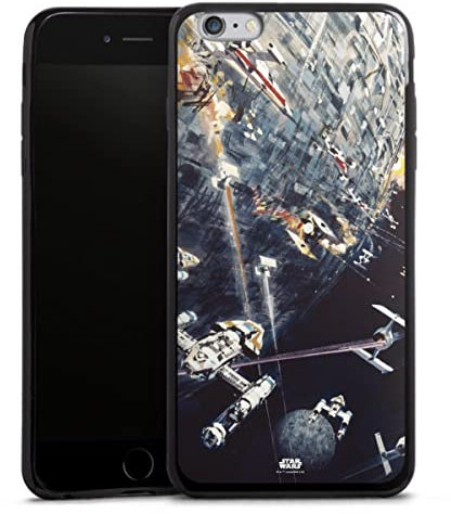 DeinDesign Slim Case extra dünn kompatibel mit Apple iPhone 6 Plus Silikon Handyhülle schwarz Hülle Star Wars Todesstern Film