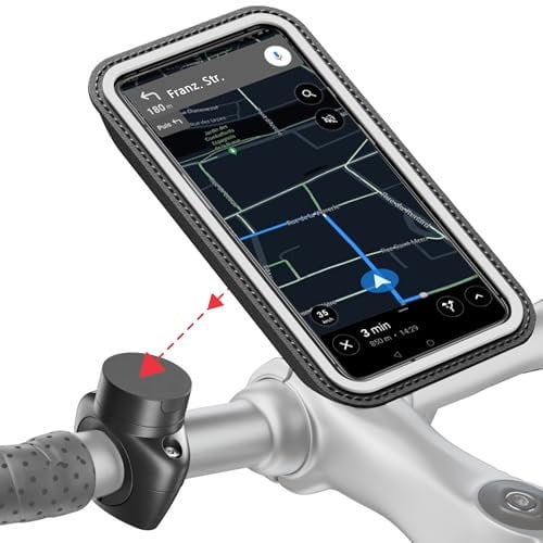 Shapeheart Innovation française, Telephone vélo magnétique Pro avec Pochette détachable imperméable. Porte téléphone vélo électrique. Support Telephone vélo, Trottinette, VTT.. Accessoire vélo