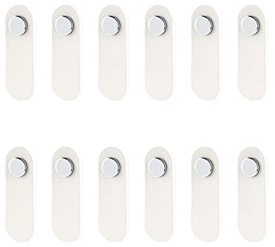 Möbelgriffe Leder,Ledergriffe Möbel,12 Pack Schubladengriffe Schrankgriffe,Silber Kupferkopf Lederschlaufe Griff Modern Möbelknopf Schubladenknöpfe Türknauf Griffe für Küchenschränke Kommode-Weiß