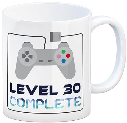30. Geburtstag Kaffeebecher mit lustigem Spruch: Level 30 eine Tasse als ausgefallenes Geburtstagsgeschenk zum 30 für den runden Geburtstag für Frauen und Männer