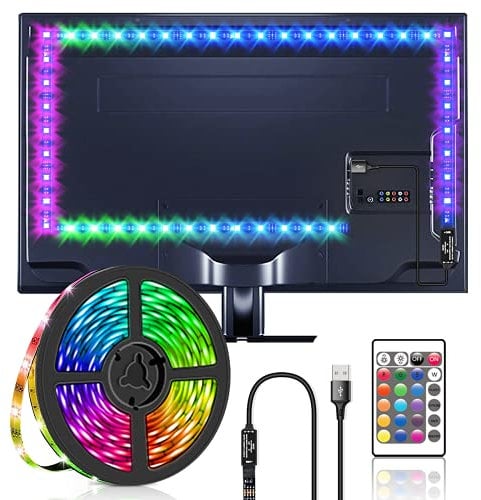 LTBBOID LED Lights for TV 3 Meters, TV Backlights, USB LED Strip Lights with Remote, 5050 RGB DIY Color Changing Strip Lights, Party and Home Decoration