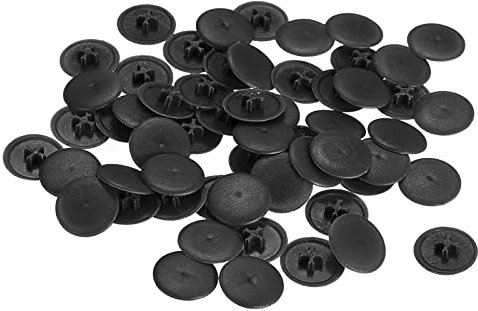 sourcing map Screw Cap Covers, 160pcs 17x4mm Plastic Screw Decoration Cover for Phillips Cam Fitting Nut Self-Tapping Screw, Black