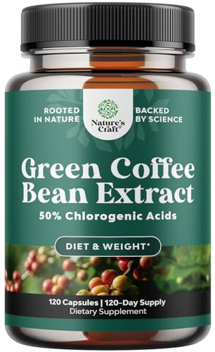 Green Coffee Bean Extract for Weight Loss - Pills for Women and Men - Appetite Suppressants for Weight Loss with Chlorogenic Acid - Herbal Fat Burner to Assist with Weight Loss 120 Count
