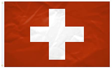 Drapeau Suisse - 60x90cm - Tissu Renforcé - Couture Durable - Couleurs Vives - Drapeau Extérieur Intérieur - Oillets Intégrés - Drapeau National