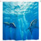 goodbath Duschvorhang Hai, Unterwasser Ozean Welt Anti Schimmel Stoff wasserdichte Badezimmer Vorhänge mit 12 Haken, blau, 180 x 200cm