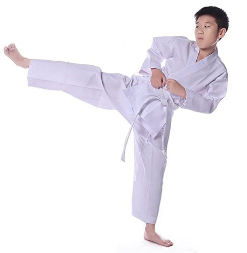 Haowul Niños Taekwondo Uniforme De 1 Set Traje De Entrenamiento De Artes Marciales con Cinturón Liviano Karate Uniforme Trajes De Entrenamiento Deportivo