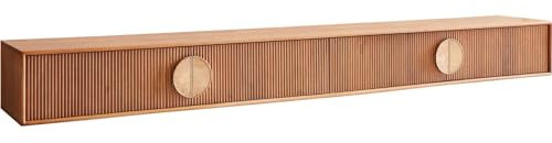 DELIFE TV-Board Surimu Akazie Hellbraun 240 cm 4 Türen Kork-Griff schwebend Lowboard