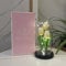 YUNBIAOSEN LED Tulip Lamp Artificial Flower Night Light Handmade Light up Tulips in Glass Dome Table Lamp Ornaments Desktop Decor - Battery Operated (Champagne)