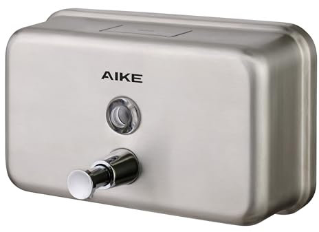AIKE Aktualisierter Seifenspender aus Edelstahl, Wandmontage, 1100 ml große Kapazität, manueller Flüssigseifenspender, rostfrei für gewerbliche und häusliche Nutzung AK1005
