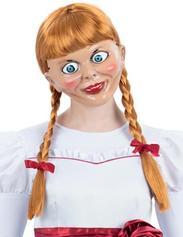 Smiffys Annabelle-Perücke, Lang geflochten mit Bändern