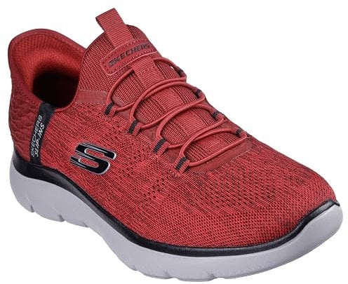 Skechers Herren Summits Key Pace Hands Free Slip-in Sneaker, Rot/Schwarz, 40 EU