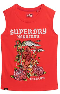Superdry Damen Tattoo Tanktop mit Strassbesatz