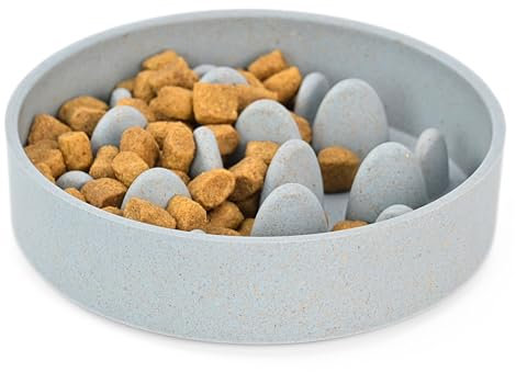 Eha Earth-Friendly Slow Feeder for Dogs|Dog Bowl Medium|800 Ml|Pet Bowl Made with Rice Husk and Bamboo Fibers|Dog Food Bowl|1 Unit|Azure