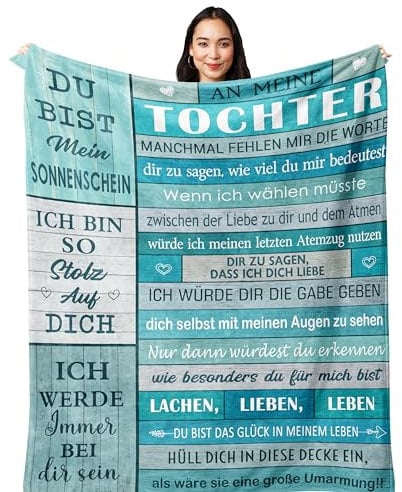 Tochter Geschenke von Mama, Geschenk für Tochter, an Meine Tochter Geschenk, Mutter Tochter Geschenk, Mutmacher Geschen, Beste Tochter Geschenk Decke 150X130CM