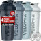 VELOMIX -4 PACK- 28 oz Shaker Cups for Protein Shakes - 4x Wire Whisk | Leak Proof Protein Shaker Bottles for Protein Mixes | Protein Shaker Bottle Pack | Mixer for Protein Shakes(Aqua Depths)