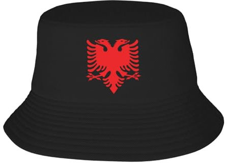 KWQDOZF Flagge von Albanien FischerhüteUnisex Packbarer Outdoor-Mode-Sonnenschutz-Fischerhut