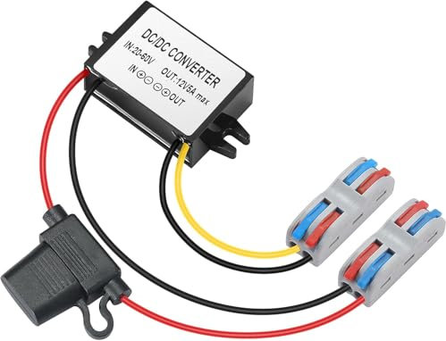 YABOANG DC/DC Convertitore buck da 20-60V a 12V,CC/CC convertitore di tensione da 24V/36V/48V/60V a 12V5A 60W MAX Trasformatore di potenza per automotive, luci LED, camion, strumenti, ecc.