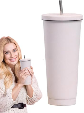 Opilroyn Modern Insulated Tumbler | 750ml Insulated Tumbler Cup for Tea | Simple Tea Cup, Reusable Water Bottle, Travel-Friendly Insulated Tumbler with Lid & Straw