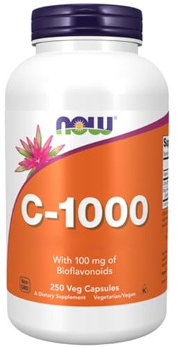 Now Foods, C-1000, Vitamin C, 1000mg, L-Ascorbic Acid, 250 Vegan Capsules, Gluten-Free, Vegetarian, SOYA-Free, GMO-Free