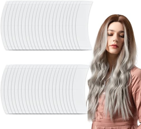 NAROSEBE 45 Pcs Bande de Colle pour Perruque, Ruban Adhésif Double Face Étanche, Adhésif d'Extension de Cheveux pour Lace Front/Pleine Tête