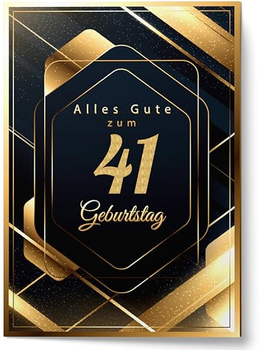Cheerset Geburtstagskarte für Mann oder Frau - Großes A4-Format 21x30 cm mit viel Platz zum Schreiben - Inklusive Umschlag (41 Jahre)