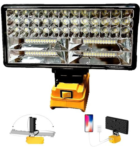 Cordless LED Work Light for Dewalt 18V Battery, Portable Flashlight Lamp