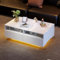 Merax Couchtisch Hochglanz mit LED Beleuchtung, Mitteltisch Teetisch für Wohnzimmer, Weiß Wohnzimmertisch mit 4 Schubladen, Rechteckiger Beistelltisch Sofatisch Kaffeetisch, für Schlafzimmer Büro
