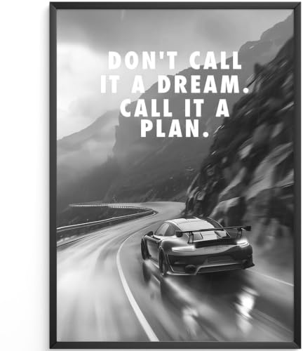 MJ-GRAPHICS® Motivationsbilder Porsche 911 GT - A3 Büro Motivation Poster mit Porsche Carrera Motivationsbildern und Affirmationen - ohne Rahmen