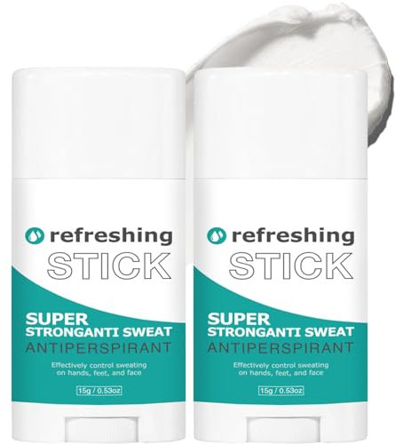 Antitranspirant Deo-Stick für Empfindliche Haut - gegen Starkes Schwitzen im Gesicht und am Kopf, Anti-Schweiß für Damen und Herren (2 Stück)