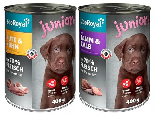 ZooRoyal Junior Mixpaket 6x400g Hundfutter dosenfutter nassfutter