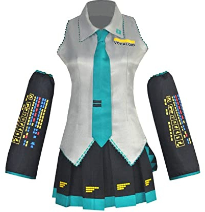 Tongyundacheng Miku Cosplay Kostüm Kleid Uniform Outfit Anime-Charakter Miku Kostüm Sailor Uniform Full Set für Halloween Karneval Party Rollenspiel