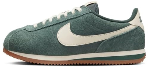 Nike Women's Cortez Leather Sneakers, Vintage Green/Gum Medium Brown/Muslin, 7 UK