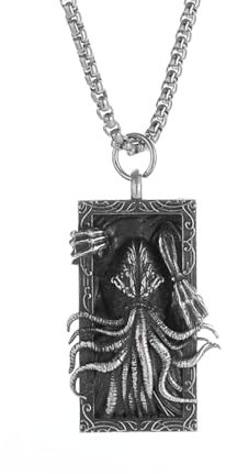 IOETSEUT Choker Halskette Gothic Halskette Kette Hip Hop Oktopus Seeungeheuer Anhänger Halskette Cthulhu Mythos Männer Punk Goth Hip Hop Mode Cool Schmuck Beste Freundin Geschenke Freundschaft