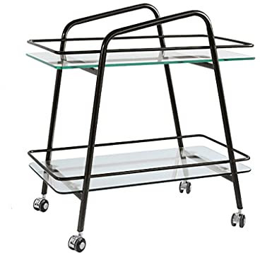 Mesa auxiliar de sofá con parte superior de cristal con ruedas móviles para sala de estar pequeña, mesa de centro moderna para decoración del hogar