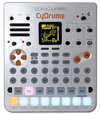 Sonicware CyDrums [Expressive Drum Synthesizer] 8-Track Beatmaking, 4D-Drumsounds, 22 individuell Klangstrukturen, Vielseitige Effekte und flexibles Routing